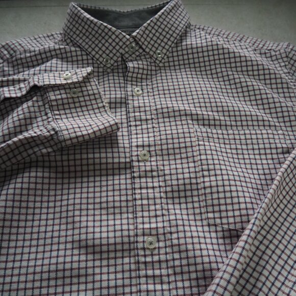 Banana Republic Men's Large Luxe Flannel Slim Fit Shirt Button Down Plaid - Picture 3 of 7